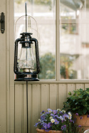 Stormlykta, stor - svart/mässing