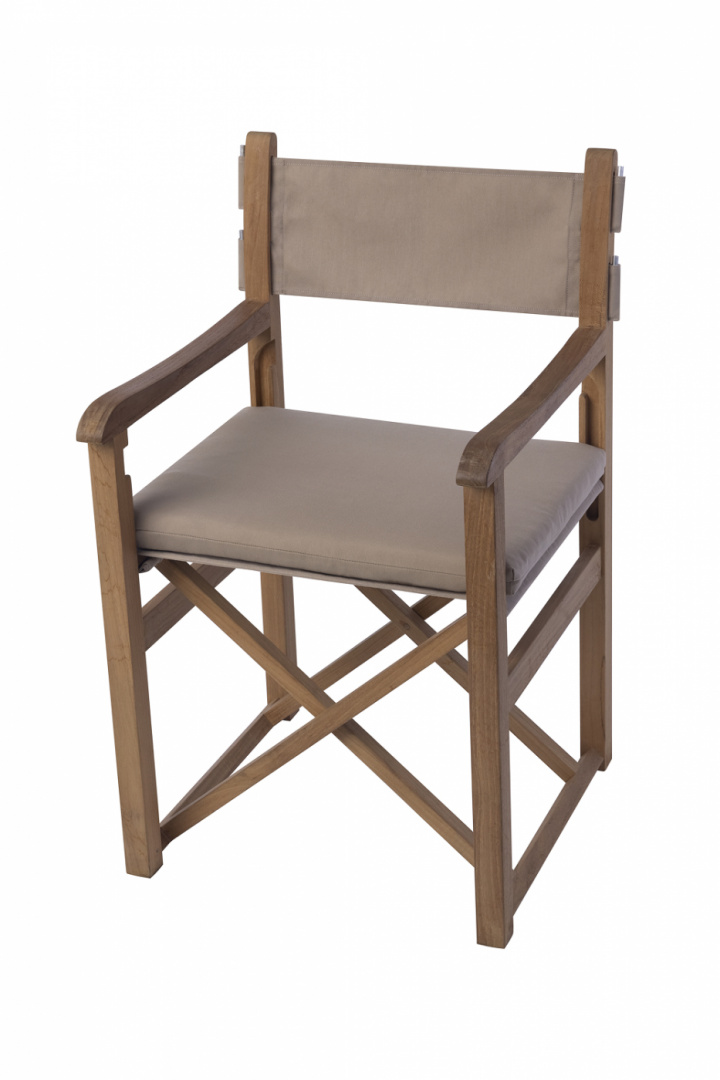 Haväng regissörsstol - teak/beige i gruppen Utemöbler / Material / Teakmöbler hos Sommarboden i Höllviken AB (750-2-SM)