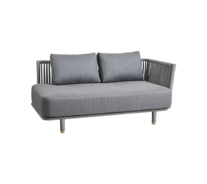 Moments 2-sits modulsoffa vänster - grey i gruppen Utemöbler / Loungemöbler / Loungemoduler / 2-sits soffor - Loungemoduler hos Sommarboden i Höllviken AB (75410ROGAITG)