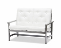 Soffa 2-sits aluminium - grå