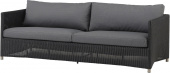 Diamond 3-sits soffa inkl. Sunbrella dynset - grå