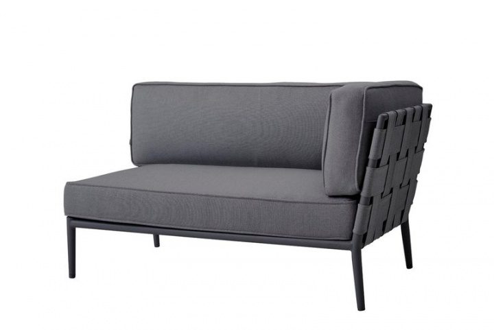 Conic 2-sits soffa vänster modul byggbar - grey i gruppen Utemöbler / Loungemöbler / Loungemoduler / Avslutsdelar - Loungemoduler hos Sommarboden i Höllviken AB (8533AITG)