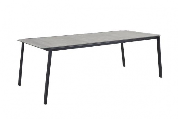 Lyra matbord 220x100 H73 cm - svart/glas i gruppen Utemöbler / Material / Aluminiummöbler / Matbord - Aluminiummöbler hos Sommarboden i Höllviken AB (8608-8-21)