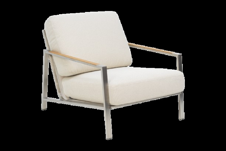 Naos fåtölj - rostfri/dot beige dyna i gruppen Utemöbler / Loungemöbler / Loungemoduler / Fåtöljer - Loungemoduler hos Sommarboden i Höllviken AB (8611-215)