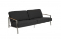 Naos 2,5-sits soffa med dyna - rostfri/nearly black dyna