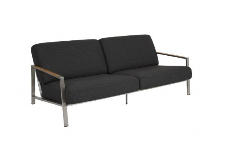 Naos 2,5-sits soffa med dyna - rostfri/nearly black dyna i gruppen Utemöbler / Loungemöbler / Loungemoduler / 2-sits soffor - Loungemoduler hos Sommarboden i Höllviken AB (8612-81)