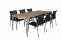 Naos matbord förlängningsbart 220-320x100 H73 cm - rostritt/teak