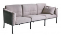 Delux 3-sits soffa - svart/teddy beige dyna