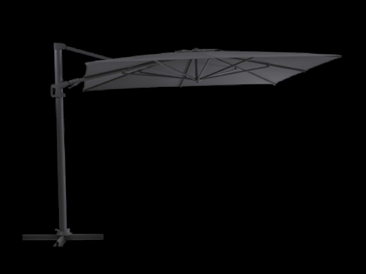 Vinovo frihängande parasoll 3x3 m - antracit/grey i gruppen Utemöbler / Solskydd / Parasoller hos Sommarboden i Höllviken AB (8898-73-71)