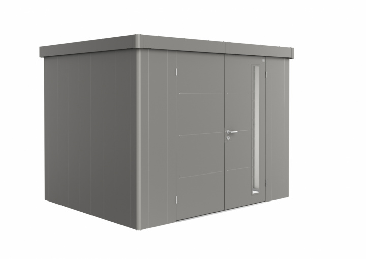 Neo trädgårdsskjul 2C dubbeldörr - metallic kvarts-grå i gruppen Dynor / Dynboxar & Förvaringslådor hos Sommarboden i Höllviken AB (89008-BH)