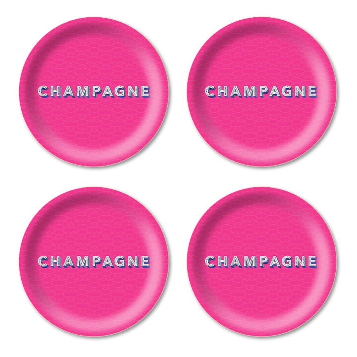 Champagne glasunderlägg Ø 11 cm - bright pink i gruppen Inredning / Kök & Dukning / Servering & Servetter hos Sommarboden i Höllviken AB (AB0011-300)