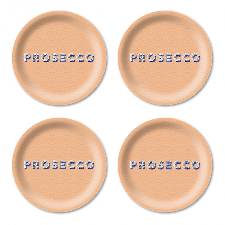 Prosecco glasunderlägg Ø 11 cm - peach i gruppen Inredning / Kök & Dukning / Servering & Servetter hos Sommarboden i Höllviken AB (AB0011-356)