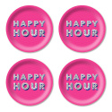 Happy Hour glasunderlägg Ø 11 cm - bright pink