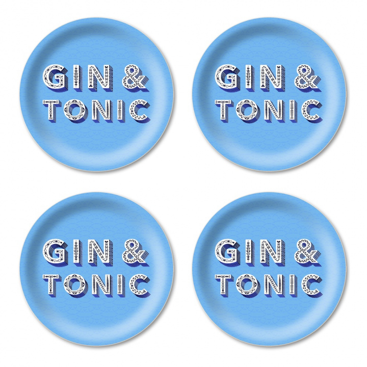 Gin & Tonic glasunderlägg Ø 11 cm - sky blue i gruppen Inredning / Kök & Dukning / Servering & Servetter hos Sommarboden i Höllviken AB (AB0011-650)