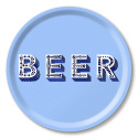 Beer bricka Ø 31 cm - blue