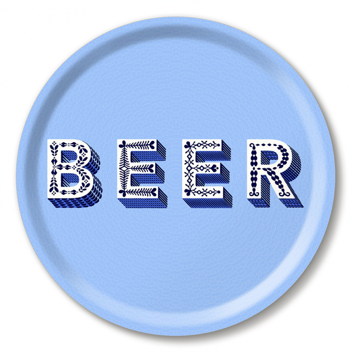 Beer bricka Ø 31 cm - blue i gruppen Inredning / Kök & Dukning / Brickor & Grytunderlägg hos Sommarboden i Höllviken AB (AB0031-305)