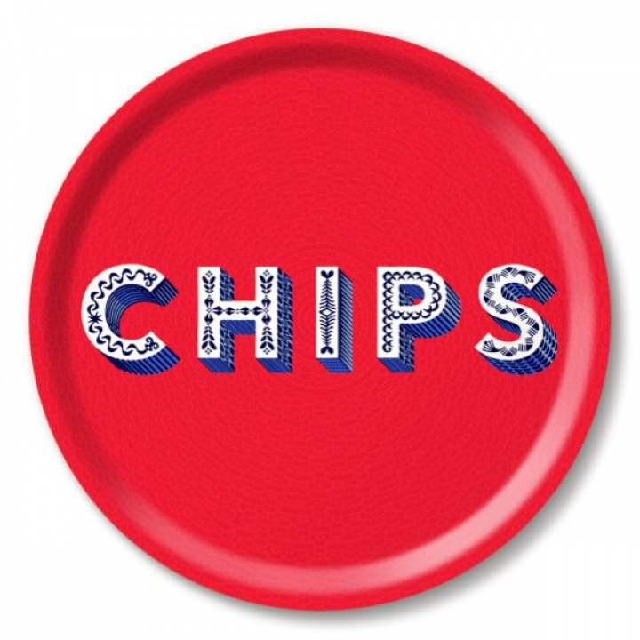 Chips bricka 32x15 cm - röd i gruppen Inredning / Kök & Dukning / Brickor & Grytunderlägg hos Sommarboden i Höllviken AB (AB0031-606)