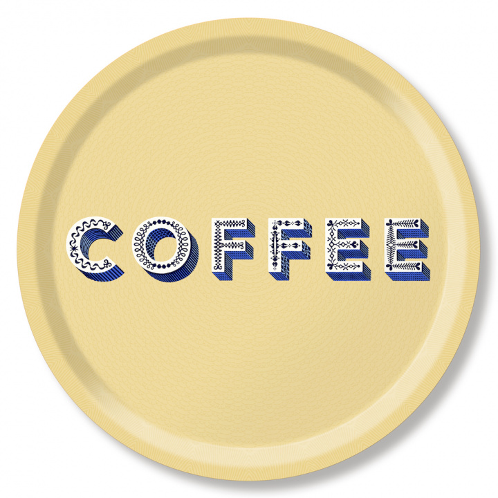 Coffe bricka Ø 39 cm - cream i gruppen Inredning / Kök & Dukning / Brickor & Grytunderlägg hos Sommarboden i Höllviken AB (AB0039-705)