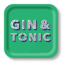 Gin & Tonic bricka 20x20 cm - green