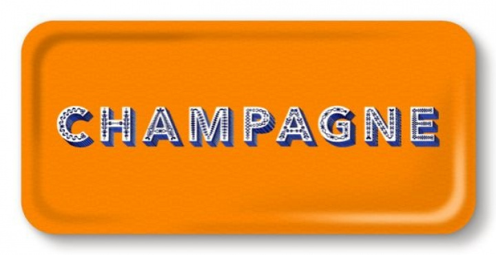 Champagne bricka 32x15 cm - satsuma orange i gruppen Inredning / Kök & Dukning / Brickor & Grytunderlägg hos Sommarboden i Höllviken AB (AB3215-460)