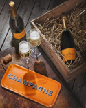 Champagne bricka 32x15 cm - satsuma orange