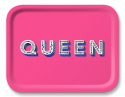 Queen bricka 36x28 cm - bright pink
