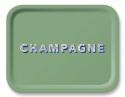 Champagne bricka 36x28 cm - sage green