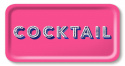 Cocktail bricka 43x22 cm - bright pink