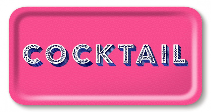 Cocktail bricka 43x22 cm - bright pink i gruppen Inredning / Kök & Dukning / Brickor & Grytunderlägg hos Sommarboden i Höllviken AB (AB4322-535)