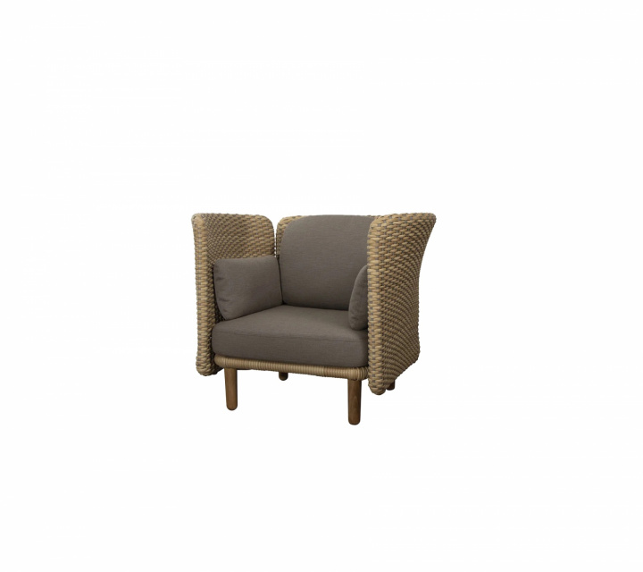 Arch lounge fåtölj m låg arm/ryggstöd - natural/taupe dynor i gruppen Utemöbler / Loungemöbler / Loungegrupper / Färdiga paket hos Sommarboden i Höllviken AB (ARCH4)