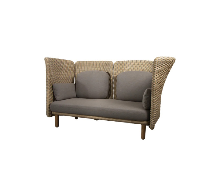 Arch 2-sits soffa med höga arm/ryggstöd - natural/taupe dynor i gruppen Utemöbler / Loungemöbler / Loungegrupper / Färdiga paket hos Sommarboden i Höllviken AB (ARCH7)