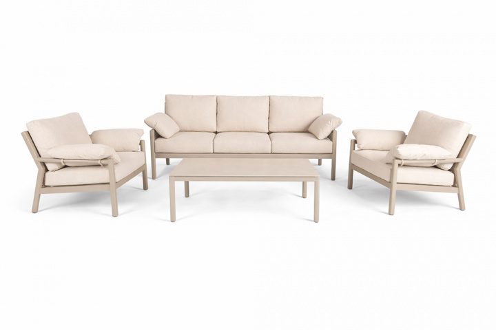 Carsten soffgrupp inkl soffbord - khaki i gruppen Utemöbler / Loungemöbler / Loungegrupper / Färdiga paket hos Sommarboden i Höllviken AB (B11-301-2-NC24028R)