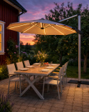 Robelina LED frihängande parasoll Ø 3 m - silver/beige 