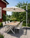 Robelina LED frihängande parasoll Ø 3,5 m - silver/beige 