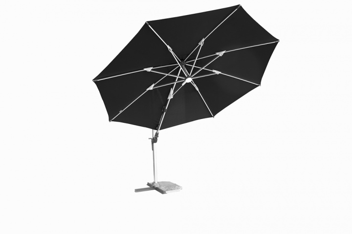 Robelina LED frihängande parasoll Ø 3,5 m - silver/svart i gruppen Parasoller / Frihängande parasoll hos Sommarboden i Höllviken AB (B2035-72-8)