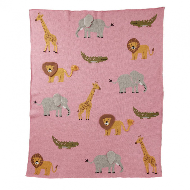 Animals filt - pink i gruppen Inredning / Barnrummet hos Sommarboden i Höllviken AB (BABLA-ANII)