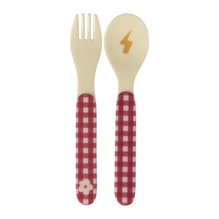 Hero print melamin bestick, barn - pink i gruppen Inredning / Kök & Dukning / Servering & Servetter hos Sommarboden i Höllviken AB (BABSF-2ZHEROI)