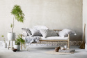 Lounge soffa i bambu med vit dyna