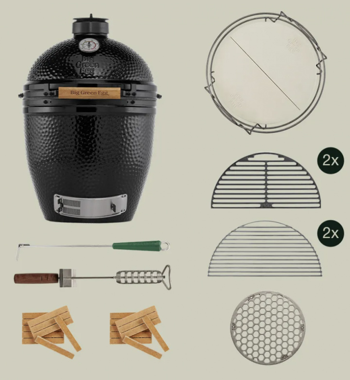 Big Green Egg Large essential start collection - the onyx i gruppen Grill / Grillar / Big Green Egg / Keramikgrillar hos Sommarboden i Höllviken AB (BGE-990330)