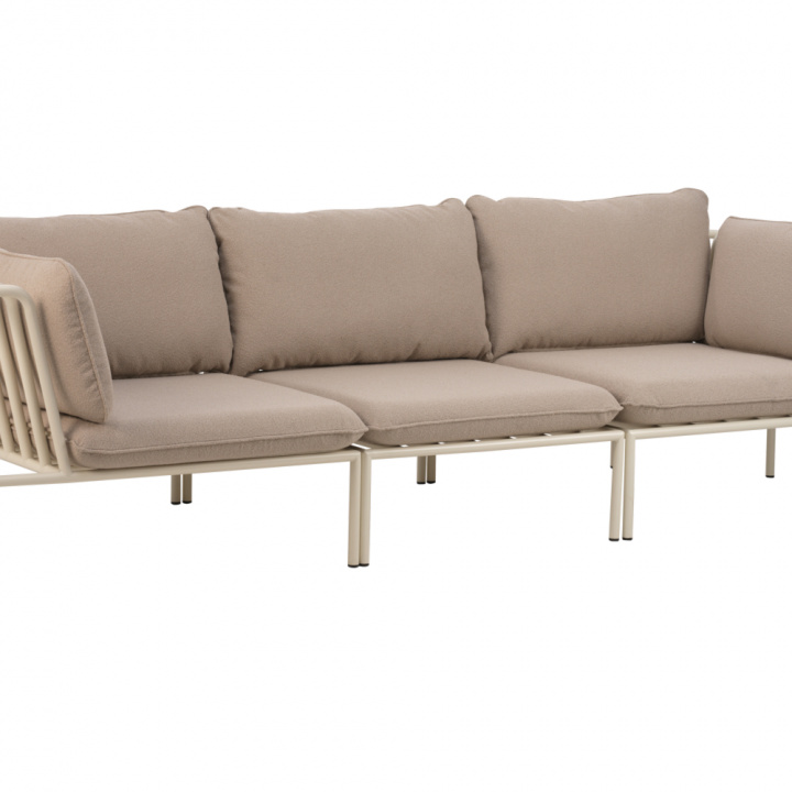 Collier hörnsoffa - pearl white/teddy beige dyna i gruppen Utemöbler / Loungemöbler / Loungegrupper / Bygg själv hos Sommarboden i Höllviken AB (Collier-pw-horngrupp)