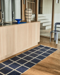 Criss matta - dark blue/cream/cream edge