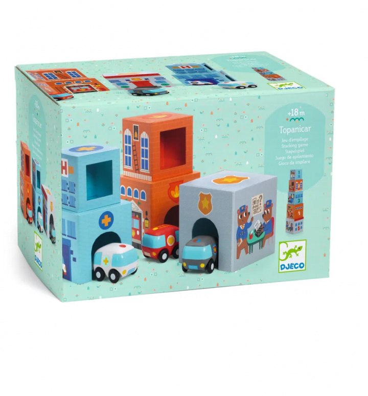 TopaniCar byggklossar, 5-pack i gruppen Leksaker / Leksaker / 0-2 år hos Sommarboden i Höllviken AB (DJ09120)