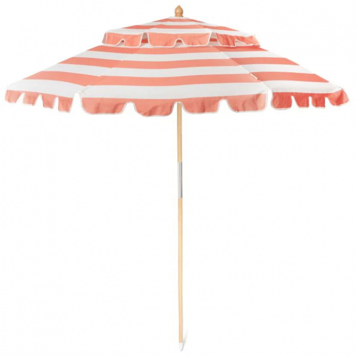Charete parasoll Ø 2,2 m - coral retro stripe i gruppen Utemöbler / Solskydd / Parasoller hos Sommarboden i Höllviken AB (EP04)