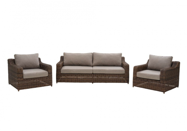 Glendon soffgrupp - dark brown/soft moose dyna i gruppen Utemöbler / Loungemöbler / Loungegrupper hos Sommarboden i Höllviken AB (Glendon-soff-DB-SET)