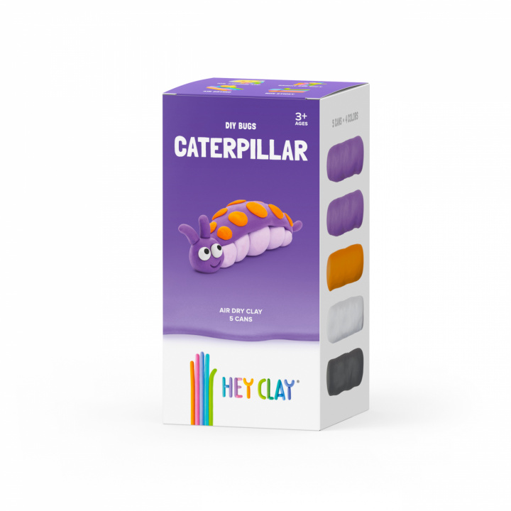 Hey Clay Caterpillar lera, 5-pack i gruppen Leksaker / Pussel & Pyssel hos Sommarboden i Höllviken AB (HC50130)