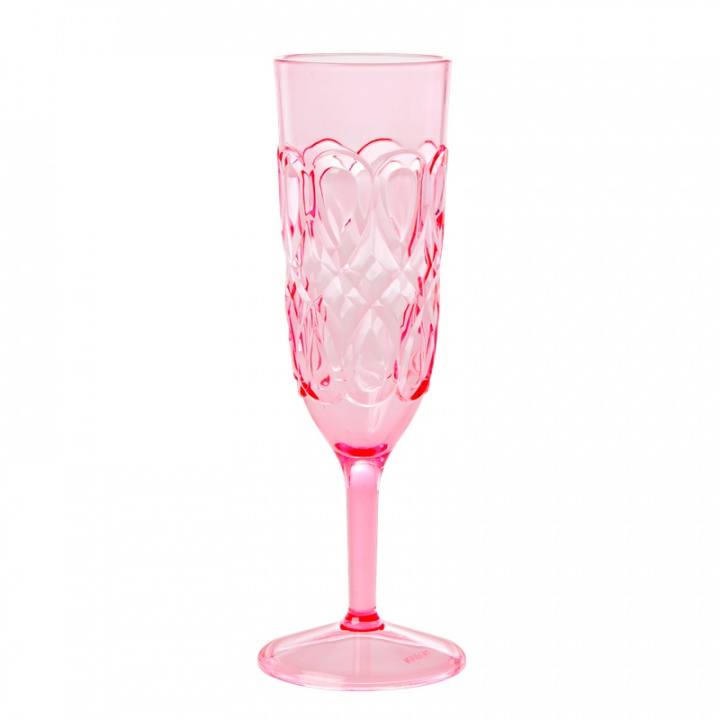 Swirly Embossed champagneglas - pink i gruppen Inredning / Kök & Dukning / Koppar, Muggar & Glas hos Sommarboden i Höllviken AB (HSCHG-SWI)