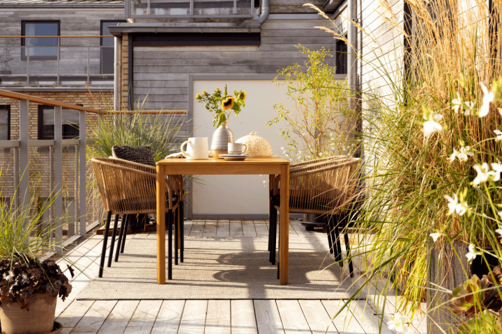 Joe / Delta matgrupp - teak/natur i gruppen Utemöbler / Matgrupper / Bygg själv hos Sommarboden i Höllviken AB (Joe195-Delta-natur-SET)