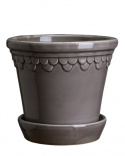 Köpenhamn kruka glaserad, Ø 21 H22 cm - pearl grey