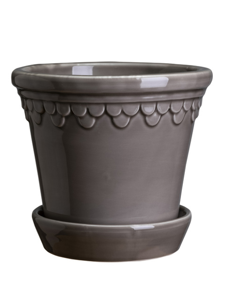 Köpenhamn kruka glaserad, Ø 21 H22 cm - pearl grey i gruppen Inredning / Dekoration / Krukor hos Sommarboden i Höllviken AB (KCPG21S)