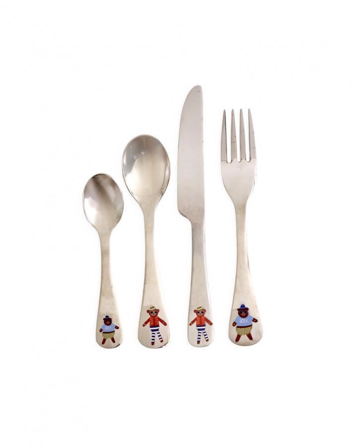Monkey and bear stainless steel bestickset i gruppen Inredning / Barnrummet hos Sommarboden i Höllviken AB (KICUT-MB)